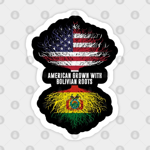 American Grown with Bolivian Roots USA Flag Sticker by silvercoin